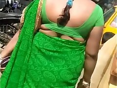 OPEN BACK AND BIG BOOTY BHAIYANI IN GREEN SAREE