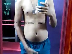 Indian shaved boy masturbates