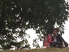 Indian teen bf sucking boob in park