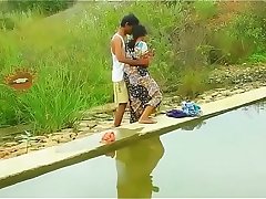 Hot mallu aunty boobs pressing outdoor